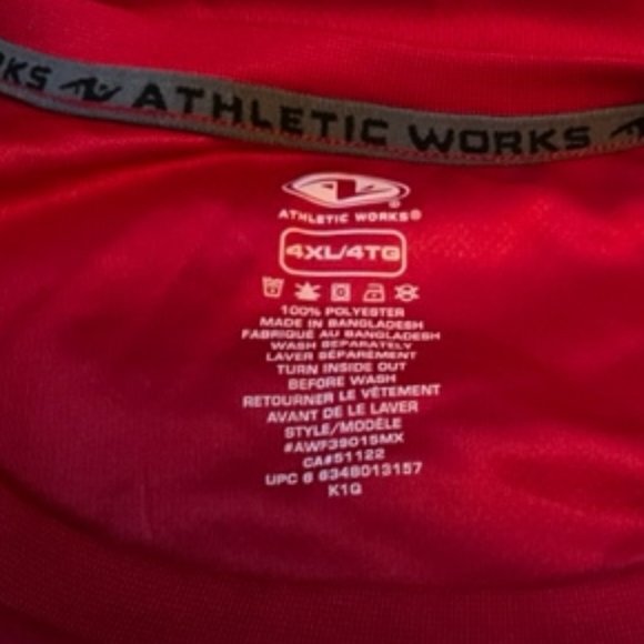 Athletic Works Red Long-Sleeve Dri-More Shirt Mens Size 4XL NWT - Picture 2 of 8